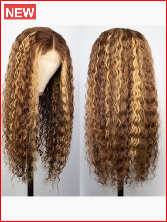 28inch 13x4 Lace Front Wig Human Hair Deep Wave 180 Density Glueless Wig main image 6